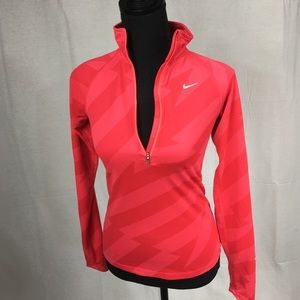 Nike X Small pink red Dri-Fit Quarter Zip long